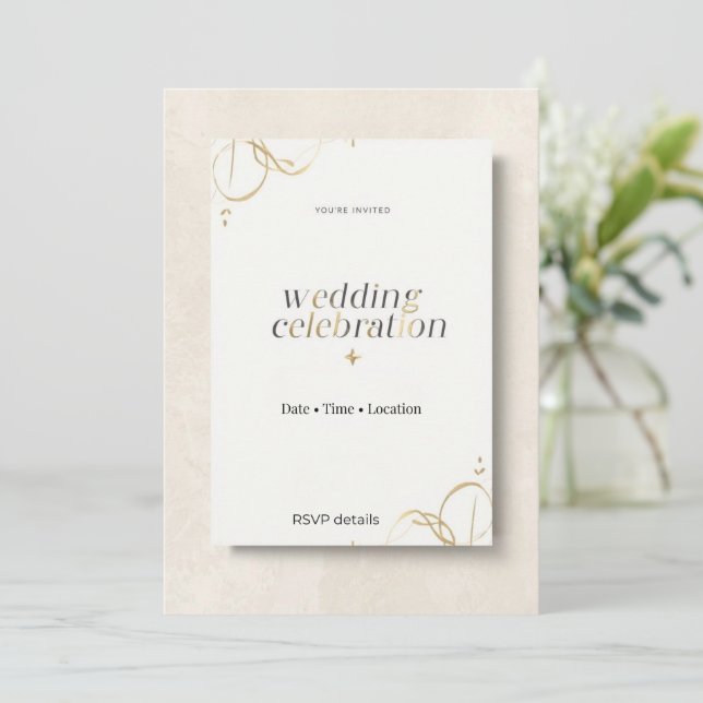 Elegant Modern Invitation Card Minimal Luxury Even (Standing Front)