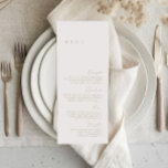 Elegant Modern Ivory & Beige Wedding Menu<br><div class="desc">Design features an handwritten font and modern minimalist design. Designed to coordinate with for the «SERENA» Wedding Invitation Collection. To change details, click «Personalise». To move the text or change the size, font, or colour, click «Click to customise further» It. View the collection link on this page to see all...</div>