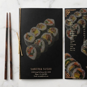 Elegant Modern Japanese Sushi Restaurant Menu