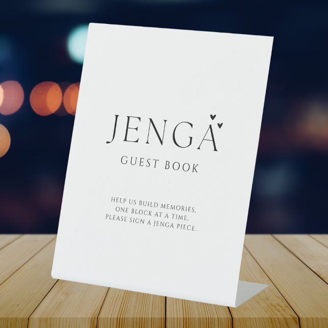 Elegant Modern Jenga Guest Book Wedding Sign (Creator Uploaded)