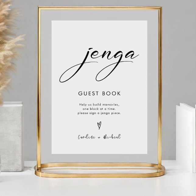 Elegant Modern Jenga Guest Book Wedding Sign (Creator Uploaded)