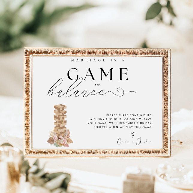 Elegant Modern Jenga Guest Book Wedding Sign (Creator Uploaded)
