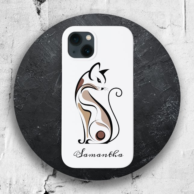 Elegant Modern Kitty, Cat Mum, Cute Personalised Case-Mate iPhone Case (Creator Uploaded)