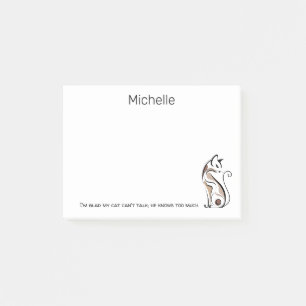Elegant Modern Kitty,Cat Mum, Funny Personalised Post-it Notes
