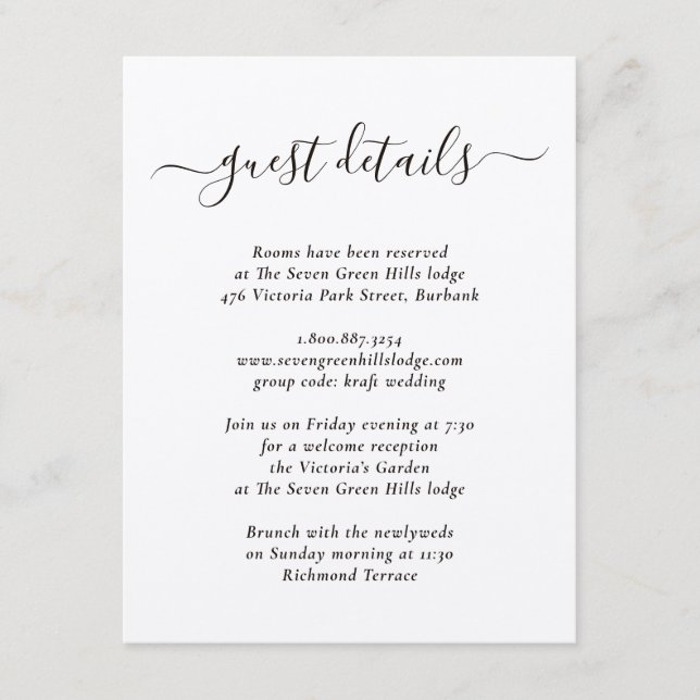 Elegant Modern Kraft Paper Enclosure Card (Front)