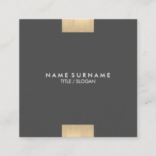 Elegant Modern Kraft Printed Gold Accent Chic Square Business Card