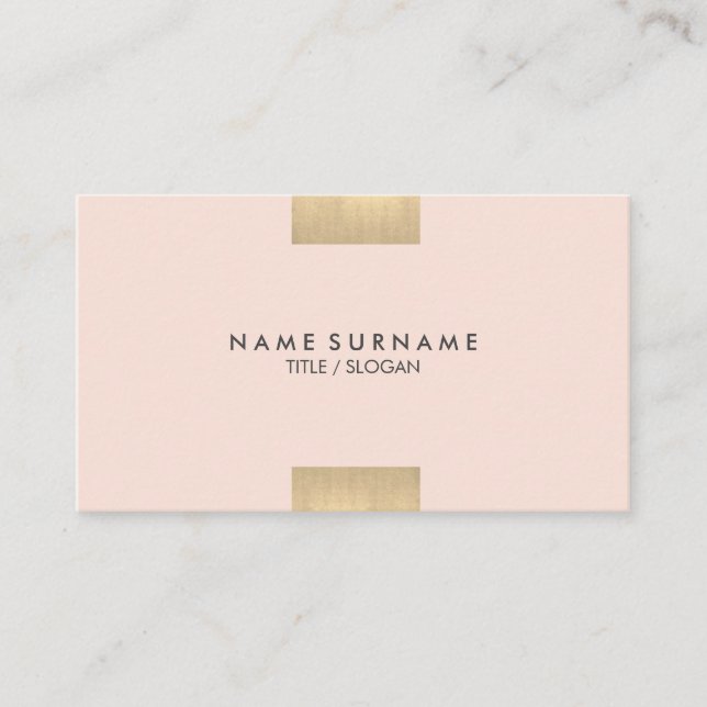 Elegant Modern Kraft Printed Gold Chic Pastel Pink Business Card (Front)