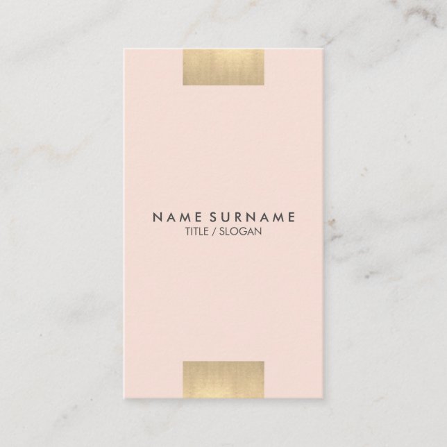 Elegant Modern Kraft Printed Gold Pastel Vertical Business Card (Front)