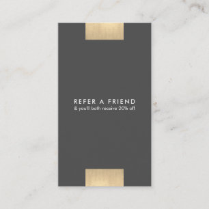 Elegant Modern KraftPrint Gold Chic Refer Vertical Business Card
