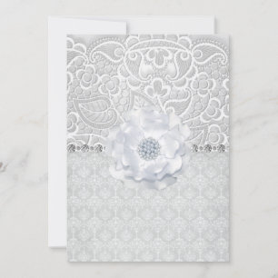 ELEGANT & MODERN LACE DIAMOND WEDDING INVITATION