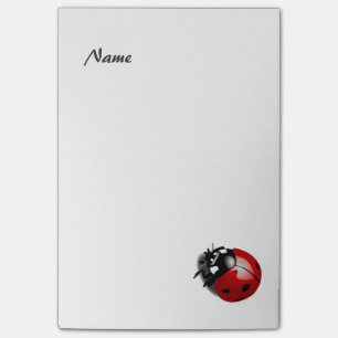 Elegant modern ladybug personalised post-it notes
