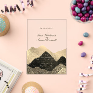 Elegant Modern Landscape Gold Acrylic Invitation