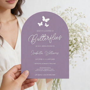 Elegant Modern Lavender Butterfly Bridal Shower Invitation