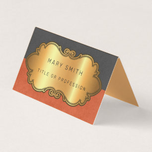 Elegant Modern Leather Gold Business Card