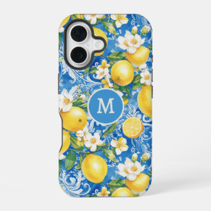 Elegant Modern Lemon Citrus Monogram Personalised iPhone 16 Case