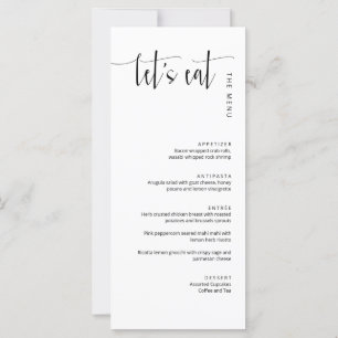 Elegant Modern Let's Eat Dinner Thank You Menu