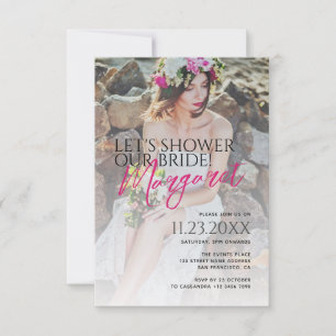 Elegant Modern Let's Shower Our Bride Photo Invitation
