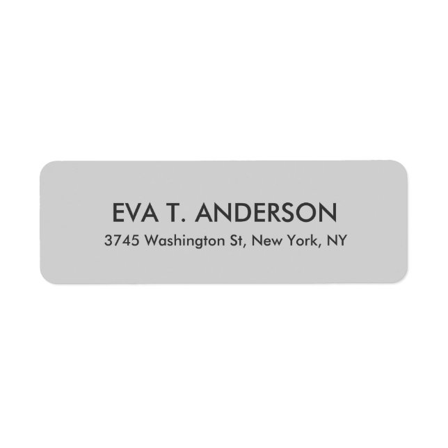 Elegant Modern Light Grey Professional Return Address Label (Front)