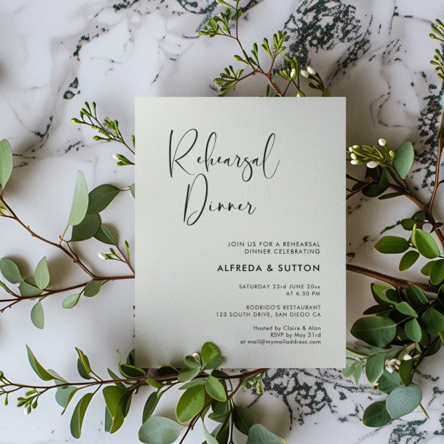 Elegant & modern Light sage green Rehearsal dinner Invitation (Creator Uploaded)