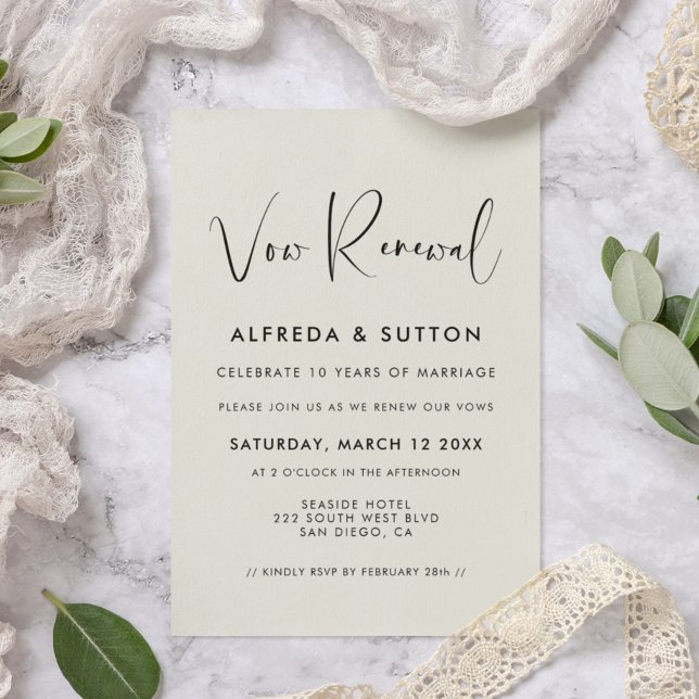Elegant & modern Light Sage green Vow renewal Invitation (Creator Uploaded)