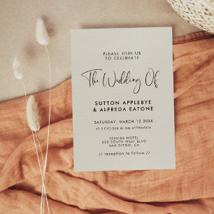 Elegant & modern Light Sage green wedding Invitation
