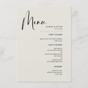 Elegant & modern Light Sage green wedding Menu