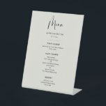 Elegant & modern Light Sage green wedding menu Pedestal Sign<br><div class="desc">A modern typography and a trendy sage green colour for your wedding stationery: choose this simple and elegant wedding suite. Fully customisable: you can change the background as well as the text colour as you like.</div>