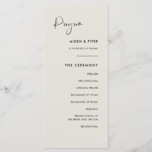 Elegant & modern Light sage green wedding program