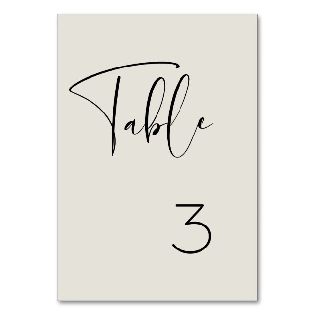 Elegant & modern Light sage green wedding Table Number (Front)