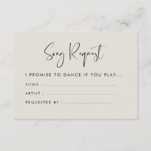Elegant & modern Light sage wedding Song request Enclosure Card