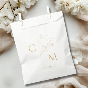 Elegant, modern linear, monogram, favour bag