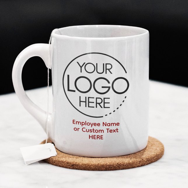 Elegant Modern Logo Employee/Company SWAG Red Coffee Mug (Creator Uploaded)