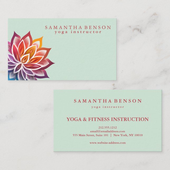 Elegant Modern Lotus Flower  Business Card (Front/Back)