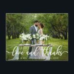 Elegant Modern Love and Thanks | Wedding Photo Postcard<br><div class="desc">Elegant Modern Love and Thanks | Wedding Photo Postcard</div>