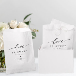 Elegant Modern Love is Sweet Wedding Desserts Sign Favour Bag