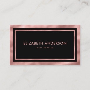 Elegant Modern Luxury Black and Rose Gold Business Card