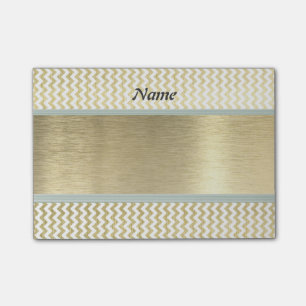 Elegant modern luxury chevron gold post-it notes