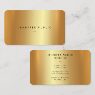 Elegant Modern Luxury Faux Gold Rounded Corner Business Card