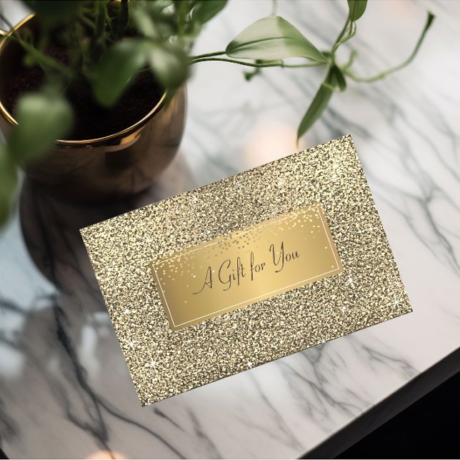 Elegant Modern Luxury Gold Glitter, Confetti Discount Card (Creator Uploaded)