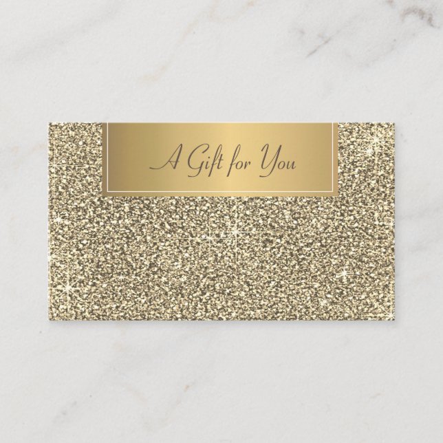 Elegant Modern Luxury Gold Glitter Discount Card (Front)