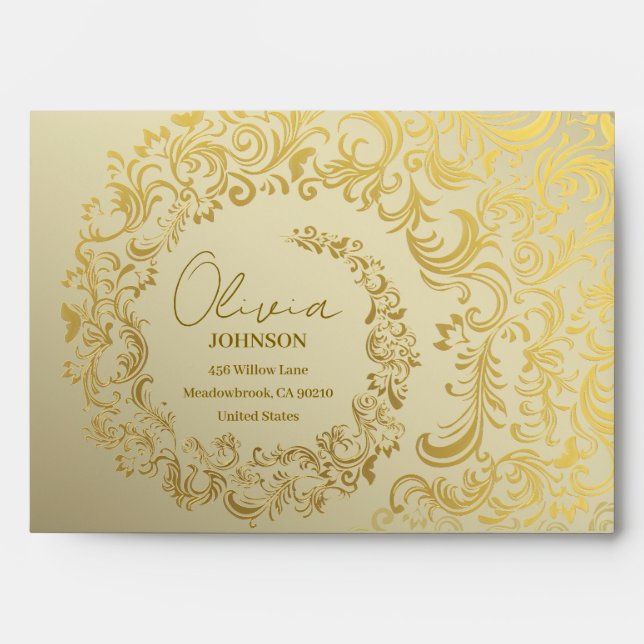 Elegant Modern Luxury Golden Envelope (Front)