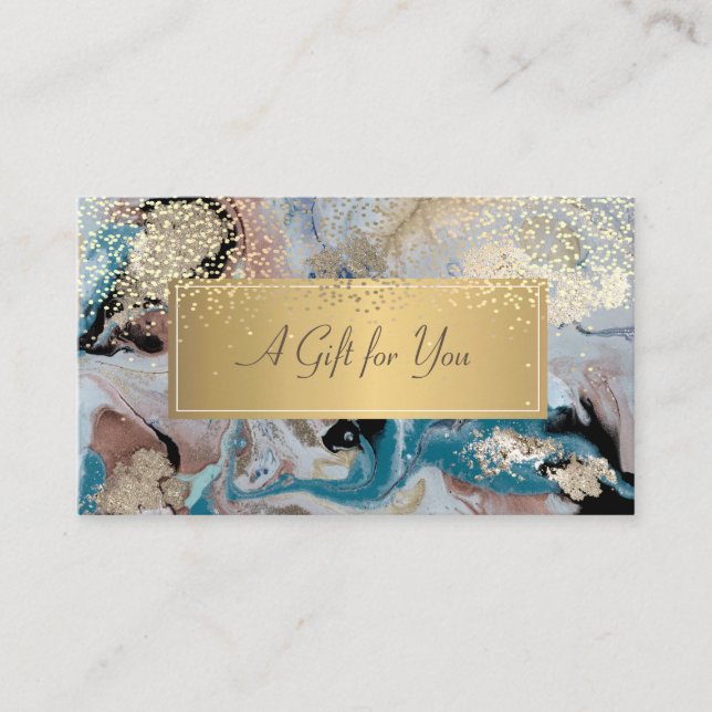 Elegant Modern Luxury Marble,Stone,Confetti Discount Card (Front)
