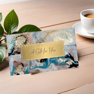 Elegant Modern Luxury Marble,Stone,Confetti Discount Card