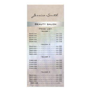 Elegant modern luxury pearl holographic menu card