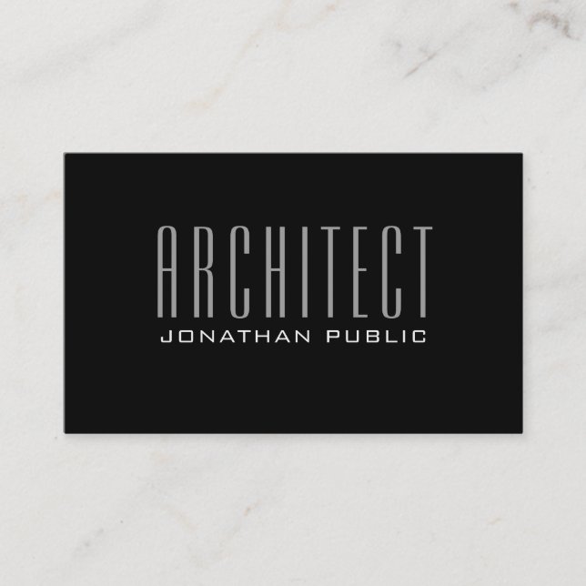 Elegant Modern Luxury Plain Architect Architecture Business Card (Front)