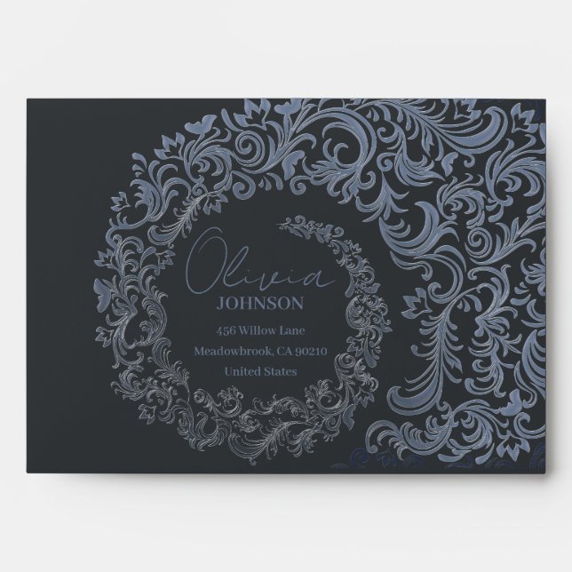 Elegant Modern Luxury Silver Envelope (Front)