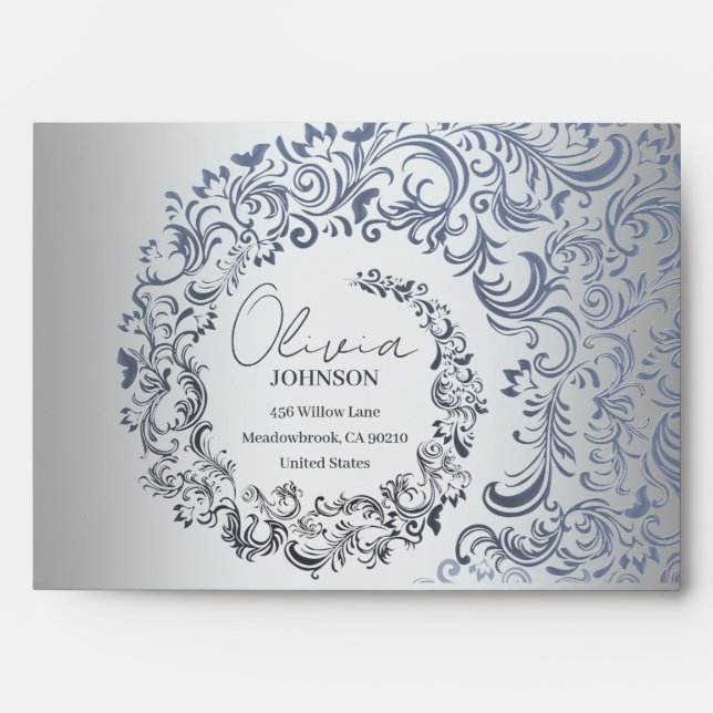 Elegant Modern Luxury Silver Envelope (Front)