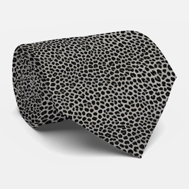 Elegant Modern Luxury White Leopard Collection Tie (Rolled)