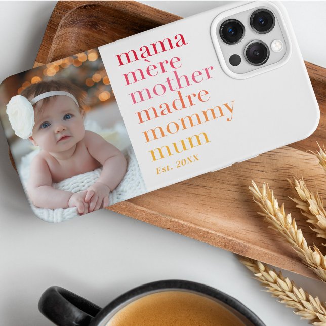 Elegant Modern Mama Mere Mother Mummy photo  iPhone Case (Creator Uploaded)