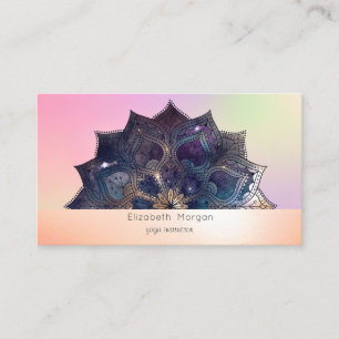 Elegant Modern Mandala Colourful Holographic  Business Card